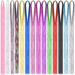 Fashion, accesorii si bijuterii - Femei - Accesorii femei - Accesorii pentru par femei - Suvite decorative pentru par, Hair Tinsel, 14 culori, 94 cm, extensii colorate cu efect stralucitor - Infinity.ro