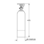 Casa si Gradina - Sanitare - Lavoar baie si accesorii - Accesorii baterii sanitare - Butelie CO2 Grohe 40423000, 2000 g, 475 mm, blue professional gama compatibila, metal, igienic, Albastru - Infinity.ro