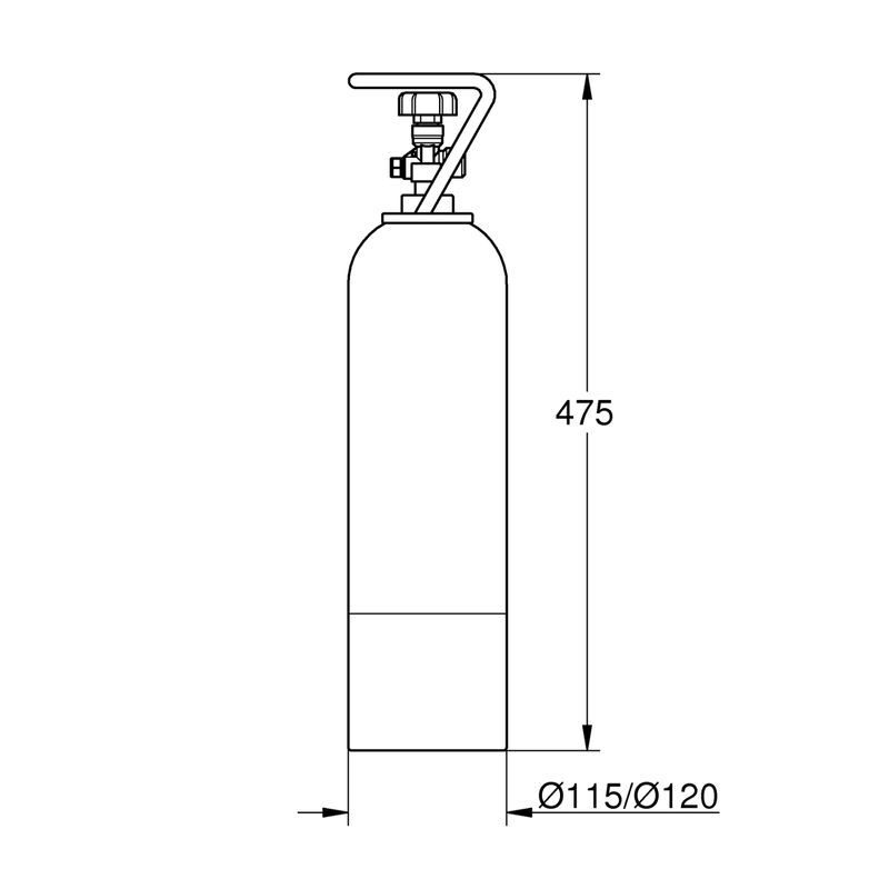 Casa si Gradina - Sanitare - Lavoar baie si accesorii - Accesorii baterii sanitare - Butelie CO2 Grohe 40423000, 2000 g, 475 mm, blue professional gama compatibila, metal, igienic, Albastru - Infinity.ro