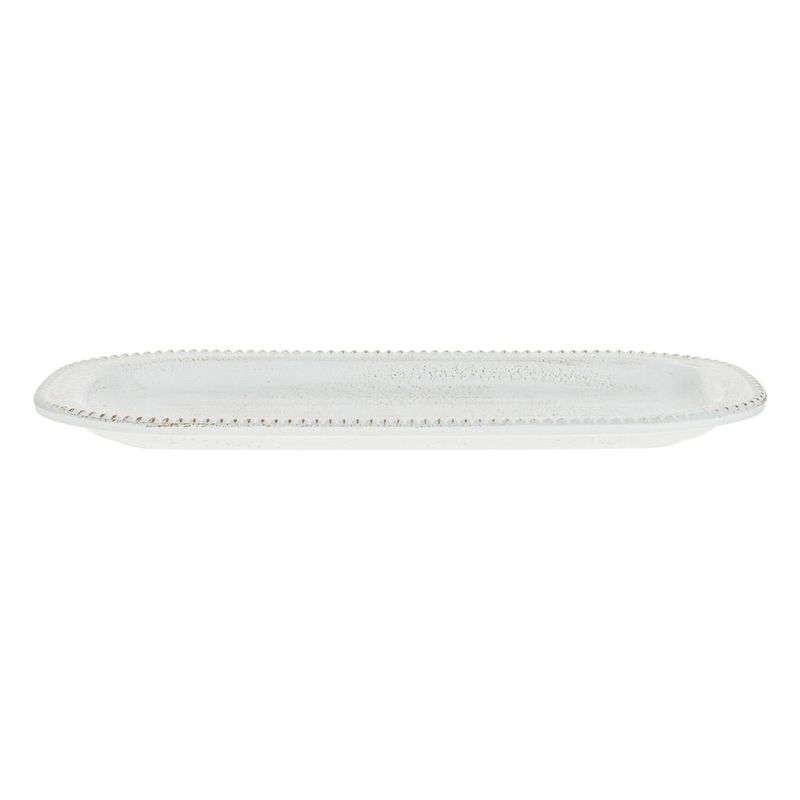 Casa si Gradina - Decoratiuni - Obiecte decorative - Accesorii decorative - Platou Decorativ din Lemn Oval, Dots Reliefate, Auriu Brushed, 35x15cm - Infinity.ro