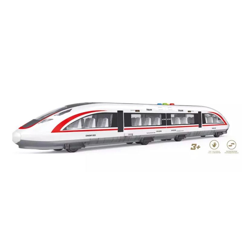 Jucarii, Copii si Bebe - Jucarii si jocuri - Vehicule si jucarii cu telecomanda - Trenulete de jucarie - Tren De Mare Viteza City Service Car, Lumini Si Sunete, Baterii Incluse, 38-39 X 5 Cm - Infinity.ro