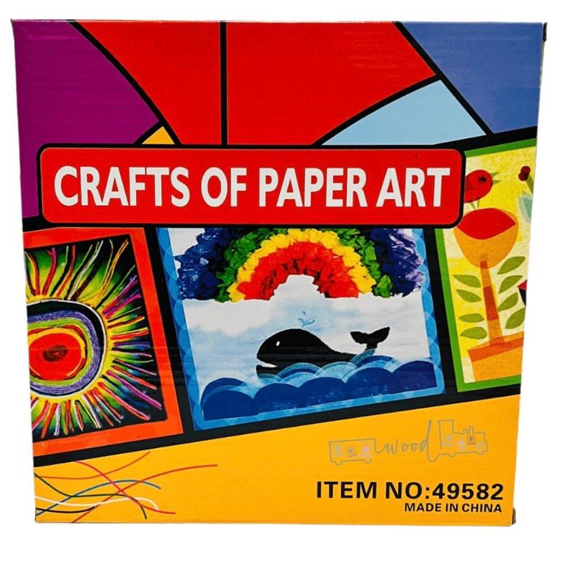 Jucarii, Copii si Bebe - Jucarii si jocuri - Jucarii & jocuri educative - Jucarii interactive - Joc Creativ Cu Hartie Creponata Pentru Copii, 5 Planse, Pensula Si Lipici, 25.5 X 25.5 Cm - Infinity.ro