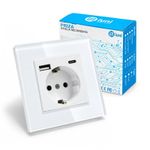 Casa si Gradina - Electrice - Prize - Priza rama sticla securizata, porturi USB-A si USB-C, iUni UC2, 16A - Infinity.ro