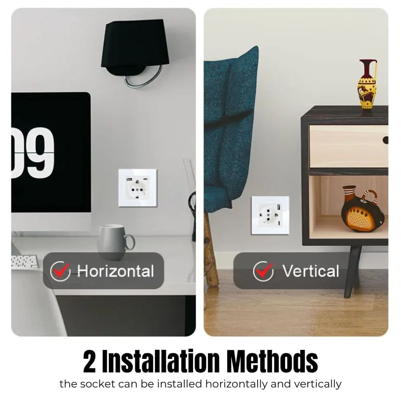 Casa si Gradina - Electrice - Prize - Priza rama sticla securizata, porturi USB-A si USB-C, iUni UC2, 16A - Infinity.ro