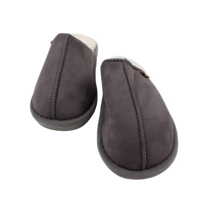 Fashion, accesorii si bijuterii - Barbati - Incaltaminte barbati - Slapi si papuci barbati - Papuci de casa imblaniti, Antonio, pentru barbati, culoarea gri, 46-47 EU - Infinity.ro