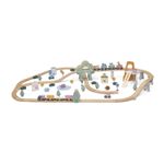 Jucarii, Copii si Bebe - Jucarii si jocuri - Vehicule si jucarii cu telecomanda - Trenulete de jucarie - Trenulet set Viga PolarB, din lemn cu 90 piese, multicolor KID440670 - Infinity.ro