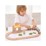 Jucarii, Copii si Bebe - Jucarii si jocuri - Vehicule si jucarii cu telecomanda - Trenulete de jucarie - Set trenulet Viga PolarB, din lemn, 30 piese, multicolor KID42575 - Infinity.ro