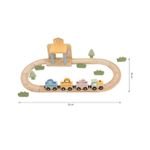 Jucarii, Copii si Bebe - Jucarii si jocuri - Vehicule si jucarii cu telecomanda - Trenulete de jucarie - Set trenulet Viga PolarB, din lemn, 30 piese, multicolor KID42575 - Infinity.ro