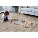 Jucarii, Copii si Bebe - Jucarii si jocuri - Vehicule si jucarii cu telecomanda - Trenulete de jucarie - Trenulet set Viga PolarB, din lemn cu 90 piese, multicolor KID440670 - Infinity.ro