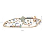 Jucarii, Copii si Bebe - Jucarii si jocuri - Vehicule si jucarii cu telecomanda - Trenulete de jucarie - Trenulet set Viga PolarB, din lemn cu 90 piese, multicolor KID440670 - Infinity.ro