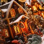Casa si Gradina - Decoratiuni - Decoratiuni de sezon - Suport Farfurie de Craciun cu Model Sat Nins - Infinity.ro