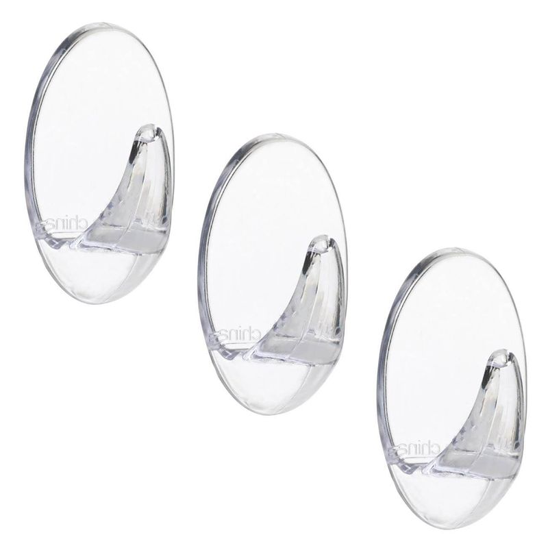 Casa si Gradina - Mobilier - Organizare si depozitare - Cuiere - Carlige Autocolante Transparente 3x5.5cm - 3buc - Infinity.ro