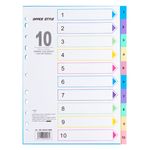 Carti si Birotica - Papetarie - Notite autoadezive - Separatoare din Plastic A4, Multicolore, Numerotate, 10 buc - Infinity.ro