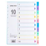 Carti si Birotica - Papetarie - Notite autoadezive - Separatoare din Plastic A4, Multicolore, Numerotate, 10 buc - Infinity.ro
