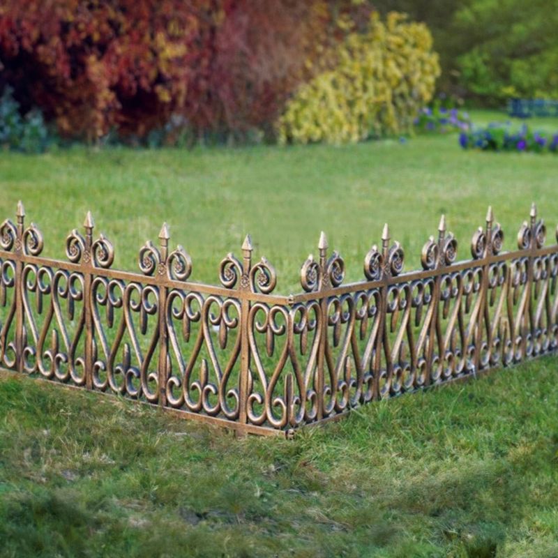 Casa si Gradina - Gradina si terasa - Garduri, panouri si accesorii - Gardulet din plastic bronz 62x35cm - Set de 5 buc - Infinity.ro