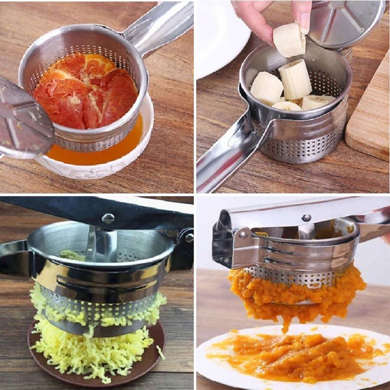 Casa si Gradina - Bucatarie si vesela - Ustensile bucatarie - Prese si storcatoare manuale - Presa pentru Cartofi si Legume din Inox, 25x9x11cm - Infinity.ro