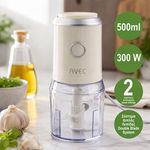Electronice si Electrocasnice - Electrocasnice bucatarie - Mixere, tocatoare & roboti de bucatarie - Blendere si mini tocatoare - Tocator electric multifunctional, 300W, 500ml, 2 viteze, 4 lame, Beige - Infinity.ro