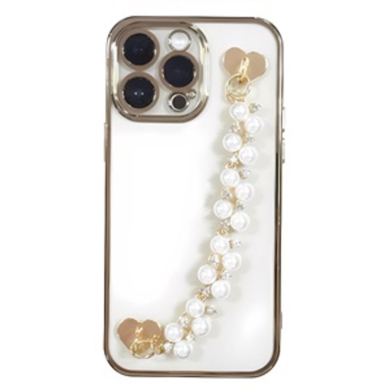 Laptop, Telefoane si Tablete - Telefoane mobile si accesorii - Accesorii Telefoane - Alte accesorii telefoane - Maner adeziv pentru telefon cu lant metalic auriu si inimioare, 16 cm - Infinity.ro