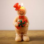 Casa si Gradina - Decoratiuni - Aromaterapie si lumanari - Lumanari si candele - Lumanare de Craciun Figurina Om de Turta Dulce 7x5x17cm - Infinity.ro