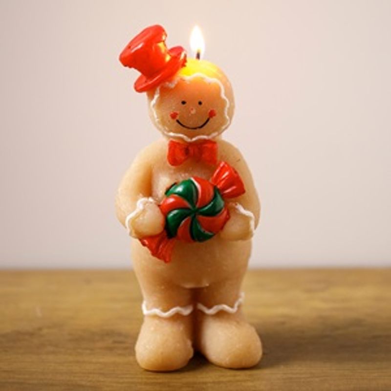 Casa si Gradina - Decoratiuni - Aromaterapie si lumanari - Lumanari si candele - Lumanare de Craciun Figurina Om de Turta Dulce 7x5x17cm - Infinity.ro