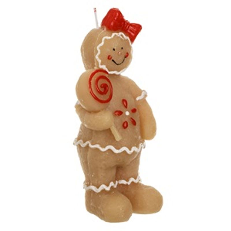 Casa si Gradina - Decoratiuni - Aromaterapie si lumanari - Lumanari si candele - Lumanare de Craciun Figurina Om de Turta Dulce 7x5x17cm - Infinity.ro