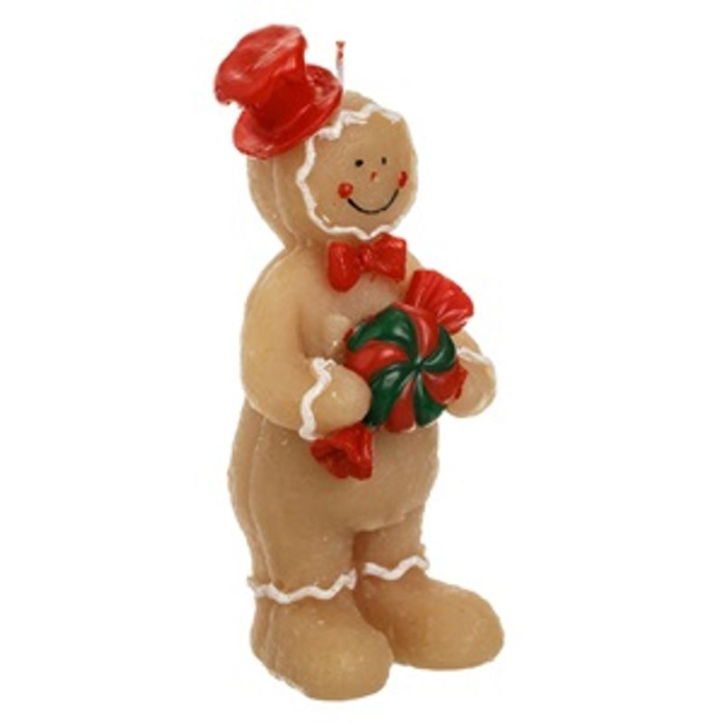 Casa si Gradina - Decoratiuni - Aromaterapie si lumanari - Lumanari si candele - Lumanare de Craciun Figurina Om de Turta Dulce 7x5x17cm - Infinity.ro