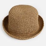 Fashion, accesorii si bijuterii - Femei - Accesorii femei - Caciuli si palarii femei - Palarie Bucket din Paie, Bej, Marimea 57 - Infinity.ro