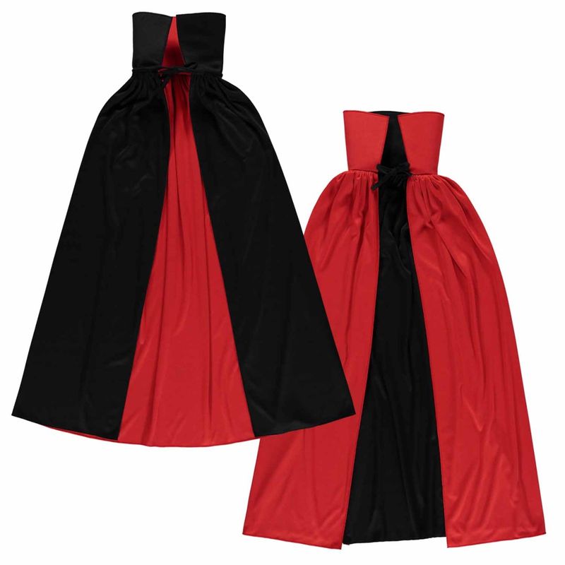 Casa si Gradina - Decoratiuni - Decoratiuni petrecere - Masti si costume carnaval - Pelerina reversibila, Halloween, cu gluga, pentru adulti, culoarea negru-rosu, one size - Infinity.ro