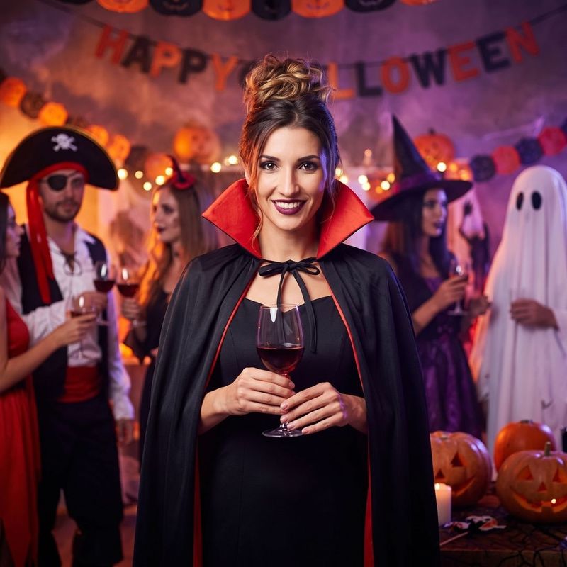 Casa si Gradina - Decoratiuni - Decoratiuni petrecere - Masti si costume carnaval - Pelerina reversibila, Halloween, cu gluga, pentru adulti, culoarea negru-rosu, one size - Infinity.ro