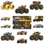 Jucarii, Copii si Bebe - Jucarii si jocuri - Vehicule si jucarii cu telecomanda - Masinute - Hot Wheels Monster Truck 50 Bigfoot Set 11 Vehicule Trophy Champions - Infinity.ro