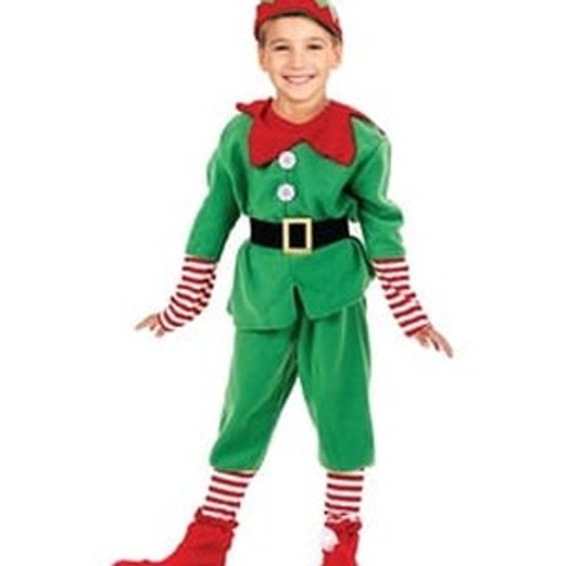 Jucarii, Copii si Bebe - Jucarii si jocuri - Jucarii de rol - Masti si costume copii - Costum Spiridus de Craciun pentru copii 4-7 ani - Infinity.ro