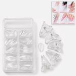 Ingrijire personala si Cosmetice - Manichiura si pedichiura - Produse nail art - Forme reutilizabile pentru unghii, tip Almond, 100 buc, 5 marimi, cu 5 clipsuri - Infinity.ro