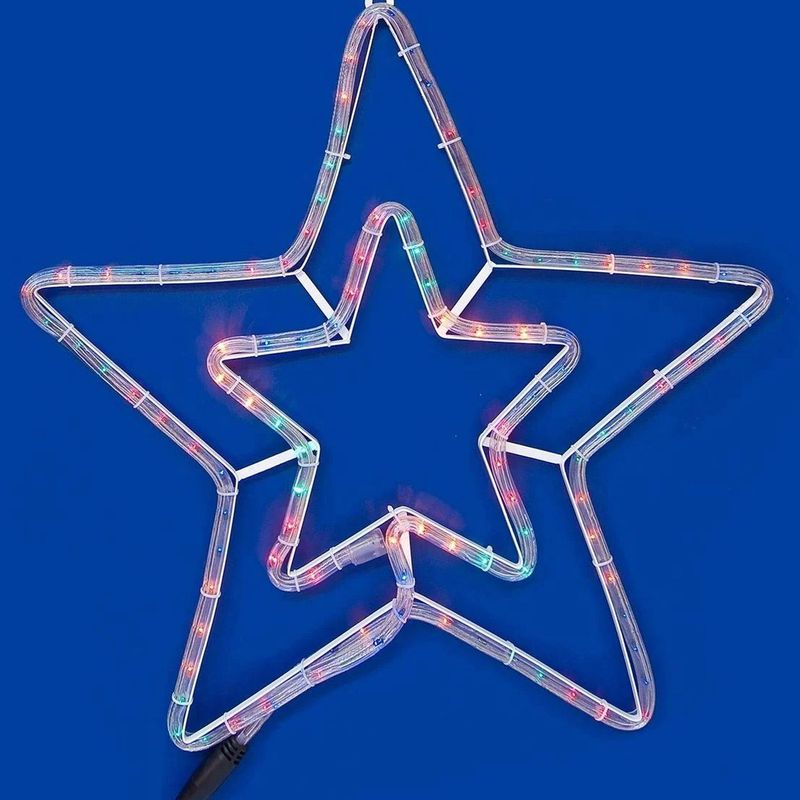 Casa si Gradina - Decoratiuni - Decoratiuni de sezon - Stea Dubla LED din Furtun Luminos cu 8 Programe - Infinity.ro