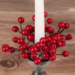 Casa si Gradina - Decoratiuni - Decoratiuni de sezon - Inel Decorativ Lumanare Craciun Pomusoare Rosii Diametru 15cm Plastic - Infinity.ro