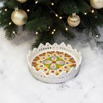 Casa si Gradina - Decoratiuni - Obiecte decorative - Accesorii decorative - Tava decorativa cadou Craciun pictata manual cu model mandala, ceramica, 20 cm - Infinity.ro