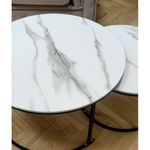 Casa si Gradina - Mobilier - Mese si birouri - Masute de cafea - Set 2 mese, de cafea, rotunde, alb, STL14, eCarla - Infinity.ro