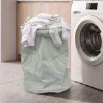 Market - Spalare si intretinere rufe - Uscatoare de rufe si accesorii - Cos de rufe pliabil, textil, rotund, 38x38x50 cm, culoare gri deschis - Infinity.ro