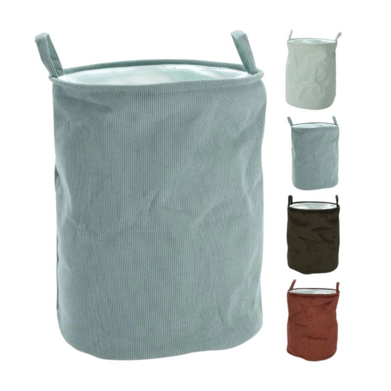 Market - Spalare si intretinere rufe - Uscatoare de rufe si accesorii - Cos de rufe pliabil, textil, rotund, 38x38x50 cm, culoare gri deschis - Infinity.ro