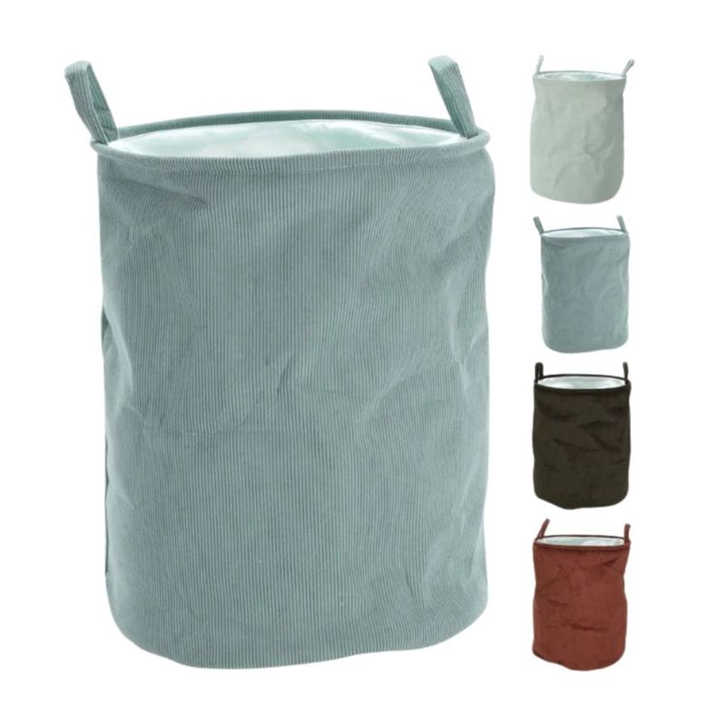 Market - Spalare si intretinere rufe - Uscatoare de rufe si accesorii - Cos de rufe pliabil, textil, rotund, 38x38x50 cm, culoare maro - Infinity.ro