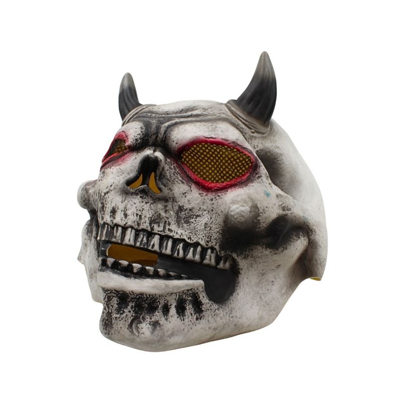 Casa si Gradina - Decoratiuni - Decoratiuni petrecere - Masti si costume carnaval - Masca pentru Halloween, Amscan, model demon craniu, gri cu coarne negre si ochi rosii, one size - Infinity.ro