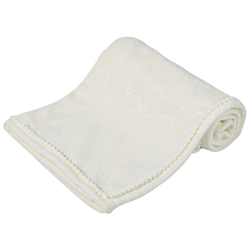 Casa si Gradina - Textile si covoare - Pături și cuverturi - Paturici copii - Paturica pentru bebelusi 90 x75 cm Soft Touch - alba - Infinity.ro