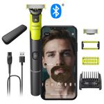 Ingrijire personala si Cosmetice - Aparate si accesorii ingrijire personala - Aparate de ras si tuns - Seturi complete de ras si tuns - Aparat hibrid PHILIPS OneBlade 360 QP4631/65, 5 in 1, reincarcabil, umed/uscat, Verde lime - Infinity.ro