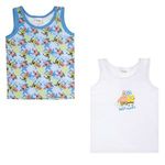 Fashion, accesorii si bijuterii - Copii - Imbracaminte copii - Tricouri copii - Set Maiouri din Bumbac Albastru cu Model Spongebob pentru Copii - Infinity.ro