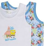 Fashion, accesorii si bijuterii - Copii - Imbracaminte copii - Tricouri copii - Set Maiouri din Bumbac Albastru cu Model Spongebob pentru Copii - Infinity.ro