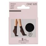 Fashion, accesorii si bijuterii - Femei - Lenjerie si pijamale femei - Sosete si ciorapi femei - Sosete scurte pentru femei, 2 perechi, Negre, 20 DEN, One Size - Infinity.ro