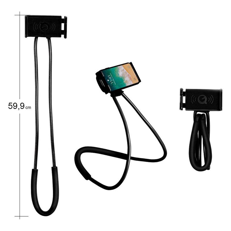 Laptop, Telefoane si Tablete - Telefoane mobile si accesorii - Accesorii Telefoane - Suport si docking telefoane - Suport Telefon Reglabil Handsfree, Flexibil, pentru Dispozitive 4.7-7.6 inch, Negru - Infinity.ro