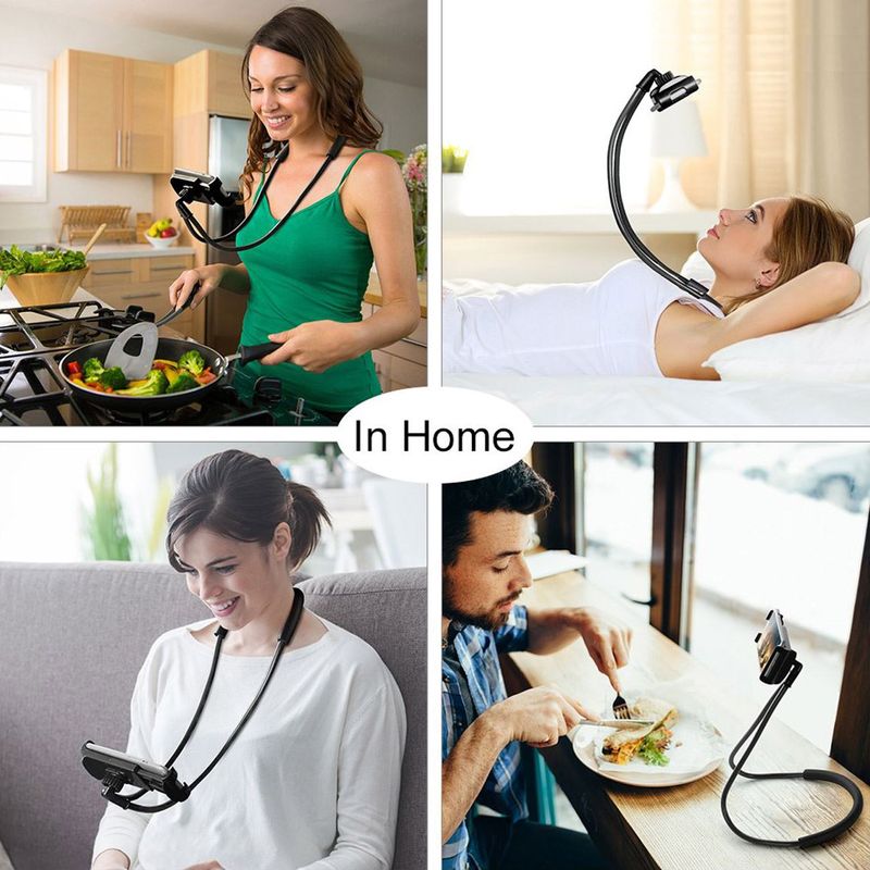 Laptop, Telefoane si Tablete - Telefoane mobile si accesorii - Accesorii Telefoane - Suport si docking telefoane - Suport Telefon Reglabil Handsfree, Flexibil, pentru Dispozitive 4.7-7.6 inch, Negru - Infinity.ro