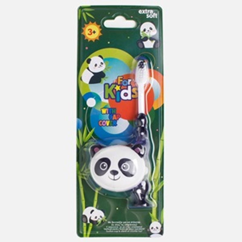 Ingrijire personala si Cosmetice - Igiena dentara - Periute de dinti clasice - Periuta de dinti pentru copii cu husa panda - Infinity.ro