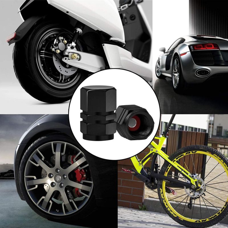 Auto si Moto - Anvelope si jante - Accesorii roti - Capace roti - Capace din Aluminiu Negru pentru Supape de Anvelope - Set de 4 - Infinity.ro