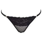 Fashion, accesorii si bijuterii - Femei - Lenjerie si pijamale femei - Lenjerie intima femei - Chiloti String Dama cu Dantela si Elastic, Negru - Infinity.ro